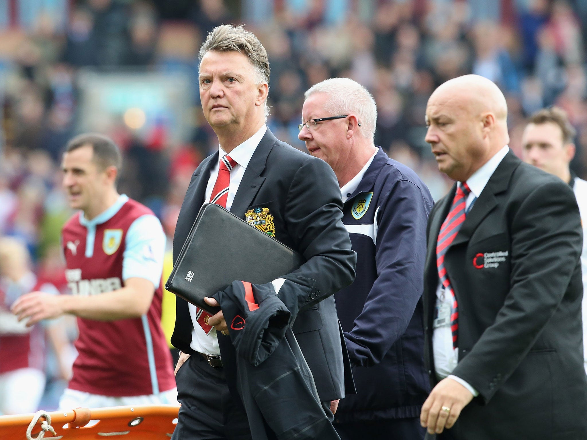 Louis van Gaal looks on at Turf Moor on Saturday