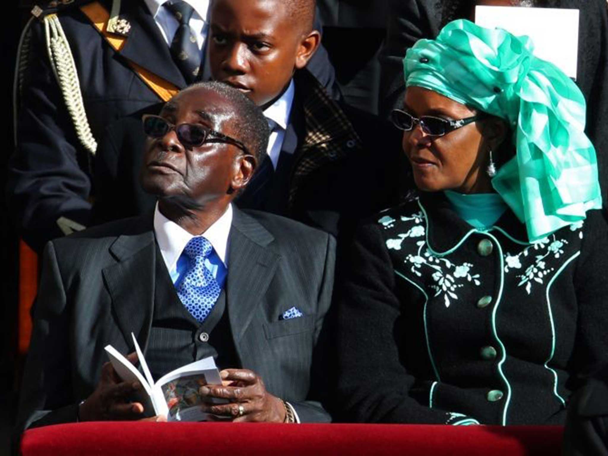 At the inauguration of Pope Francis with President Mugabe