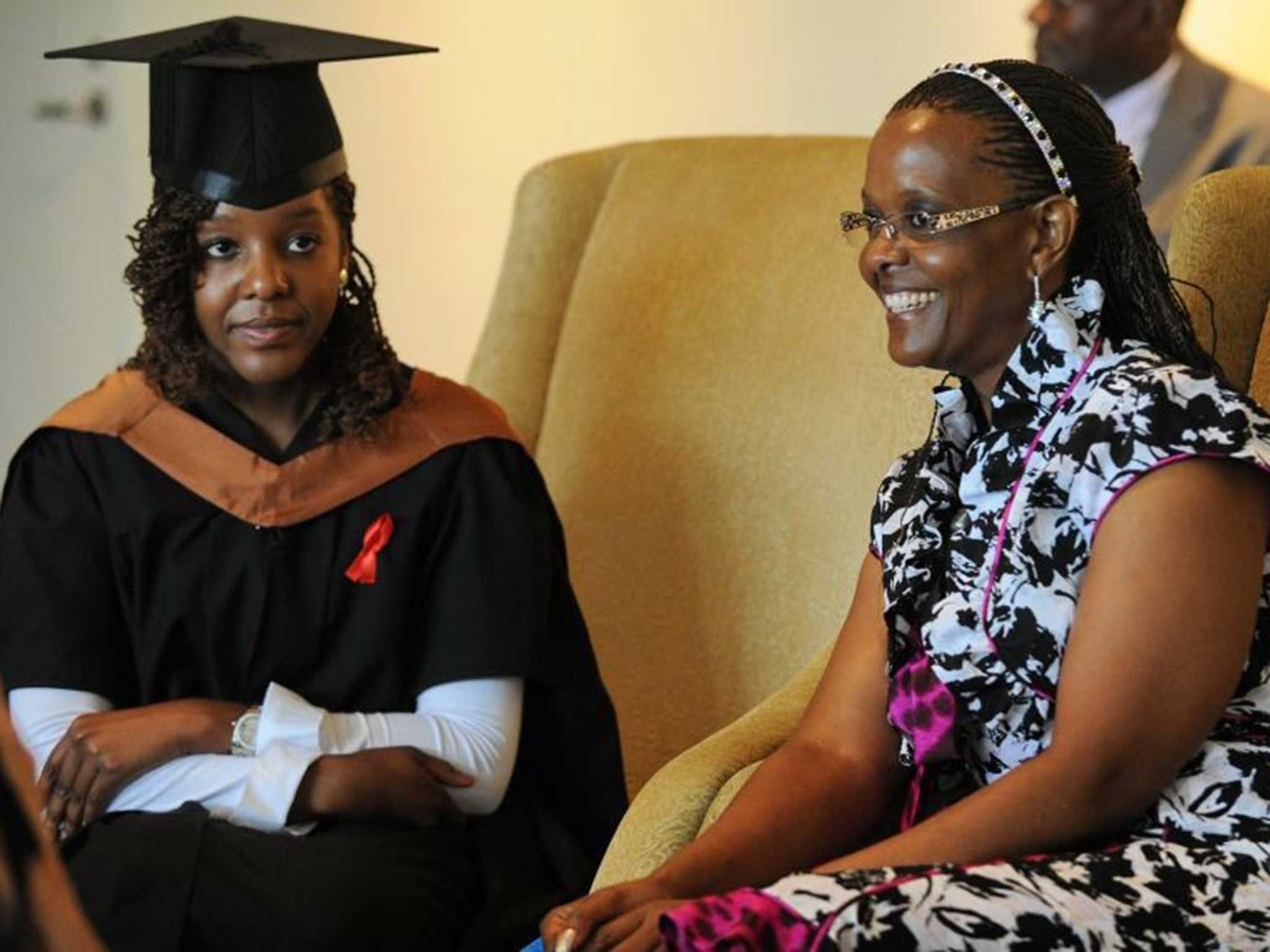 Grace at the graduation of their daughter, Bona