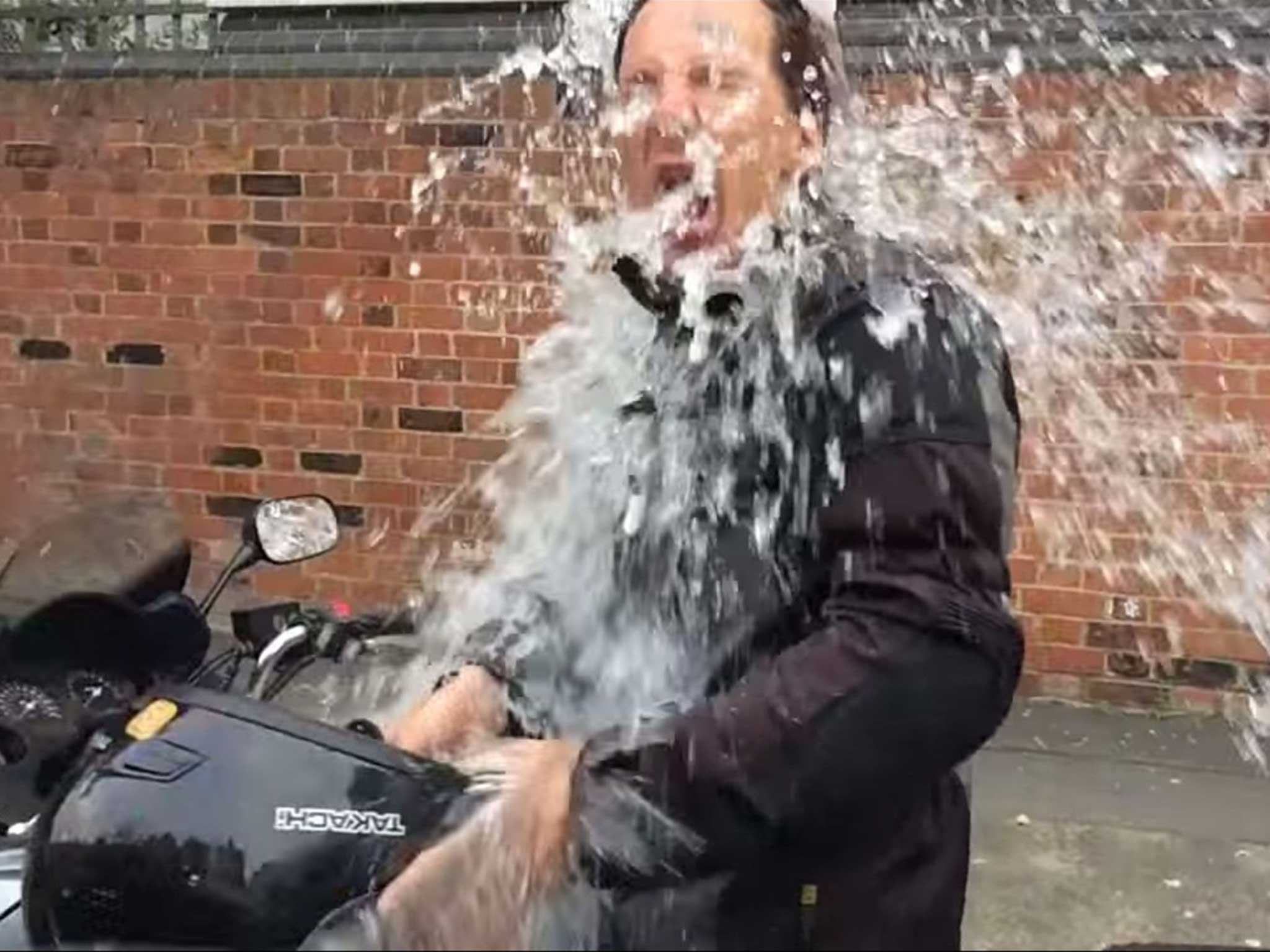 Benedict Cumberbatch doing the ice bucket challenge