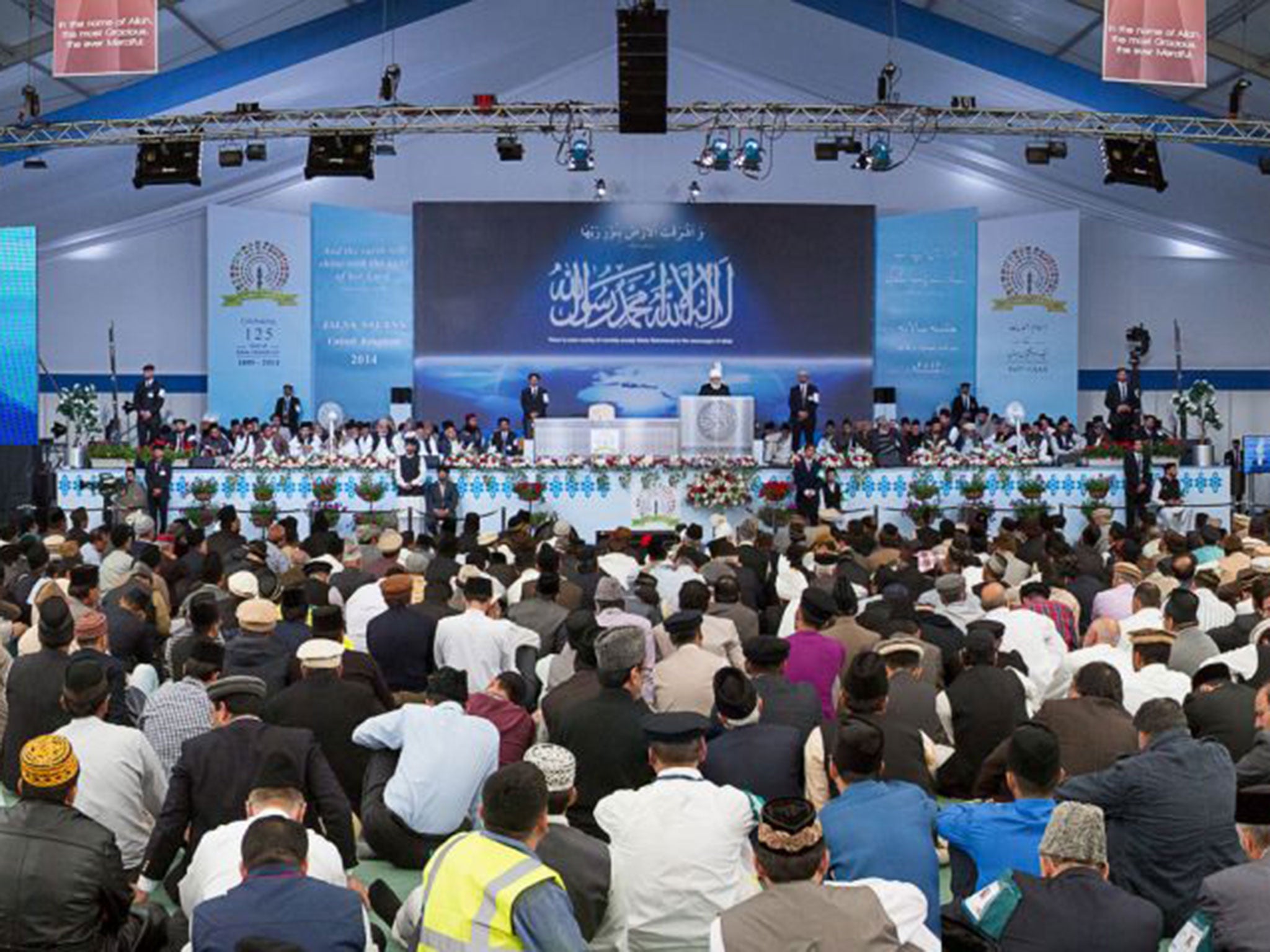 Ahmadis at the Jalsa Salana convention in Hampshire