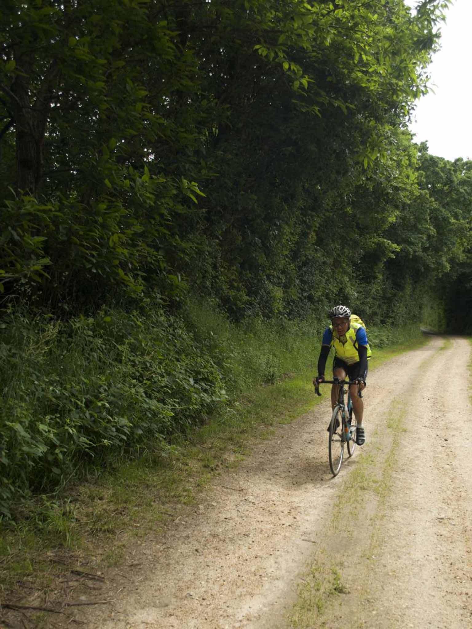 A cyclist in action