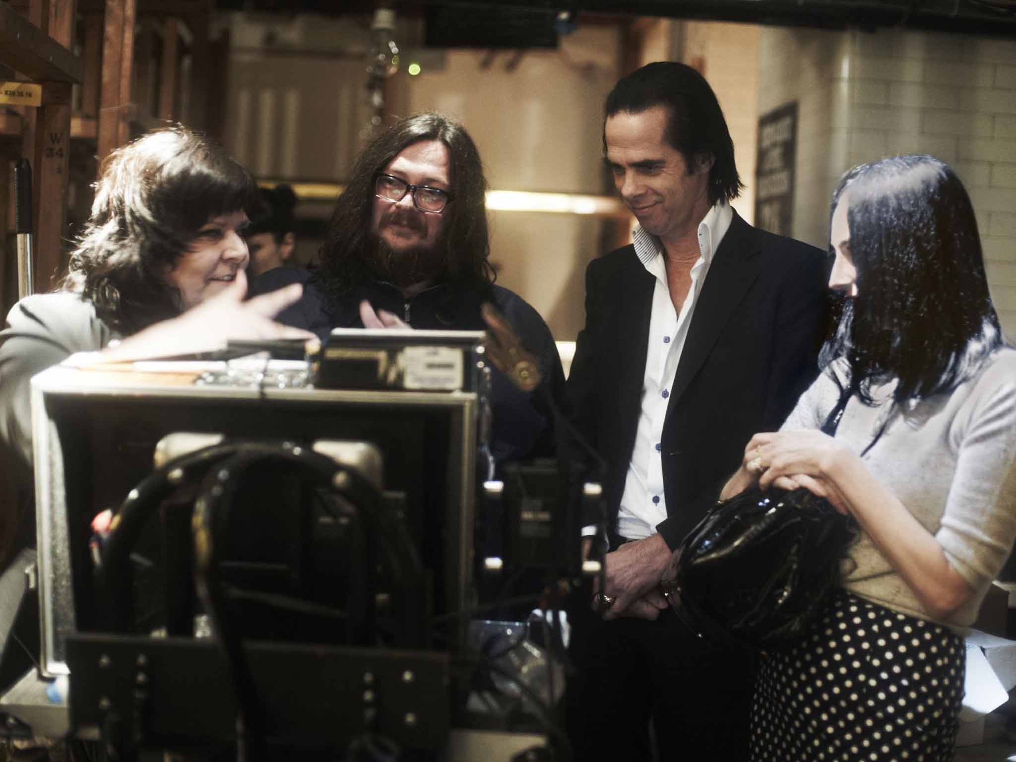 Nick Cave: With filmmakers Jane Pollard and Iain Forsyth, with Cave and his wife, Susie (left)