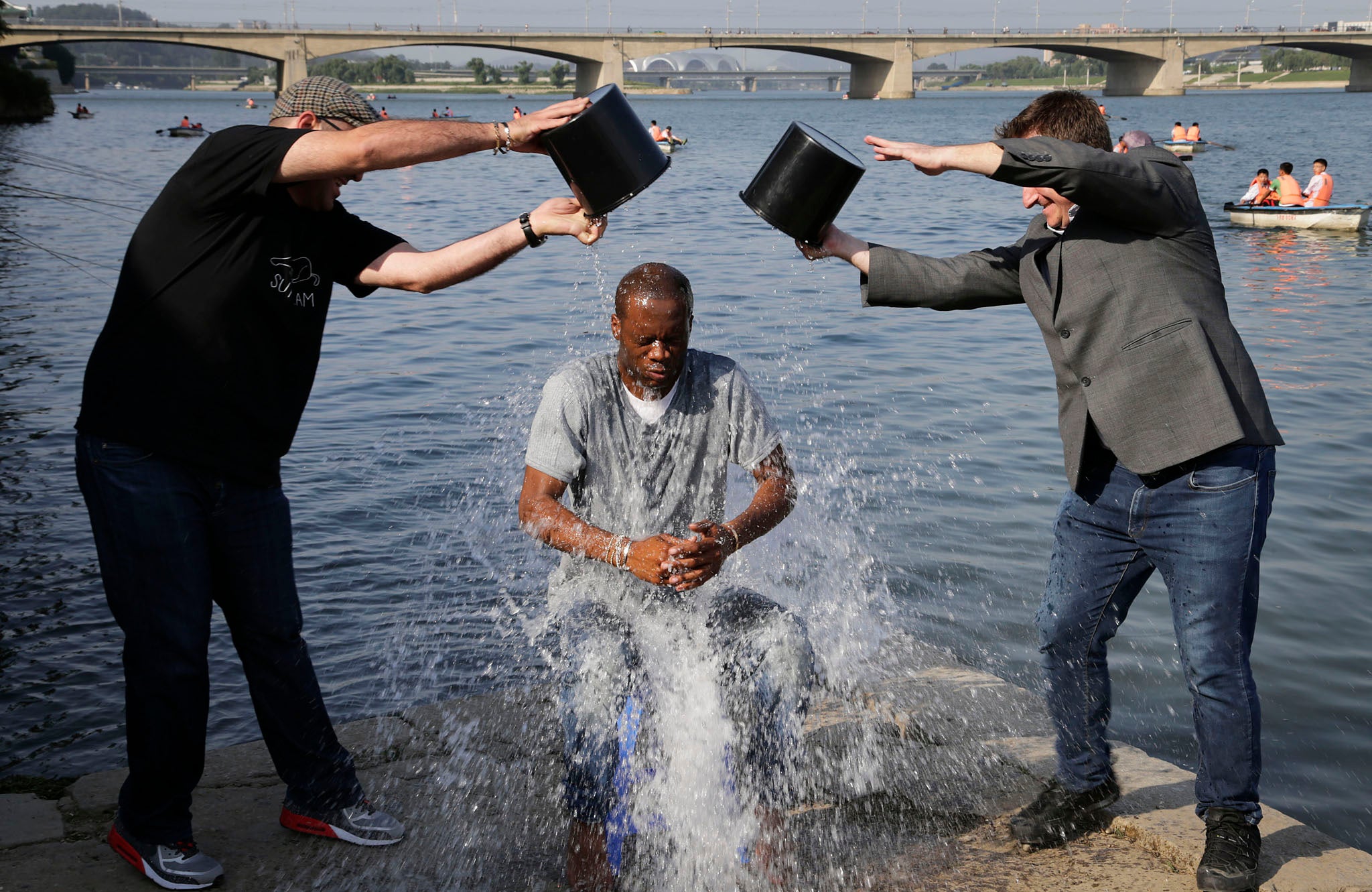 Original Fugees rapper Pras Michel takes the ice bucket challenge in North Korea