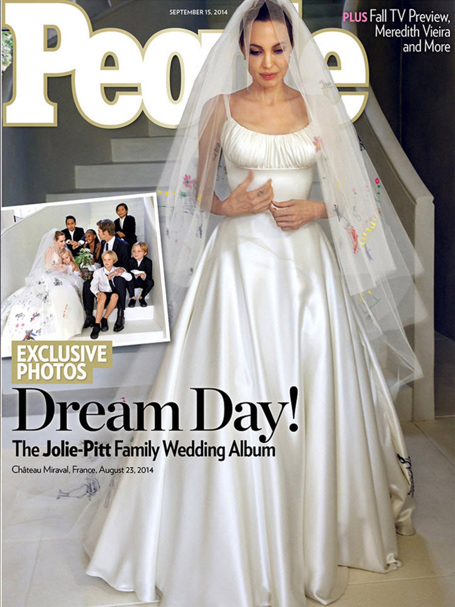 The cover of 'People' magazine, which features pictures of the famous couple's wedding day