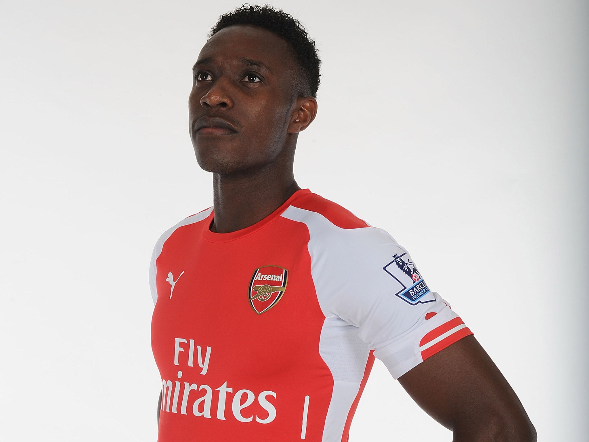 Danny Welbeck in his new Arsenal shirt