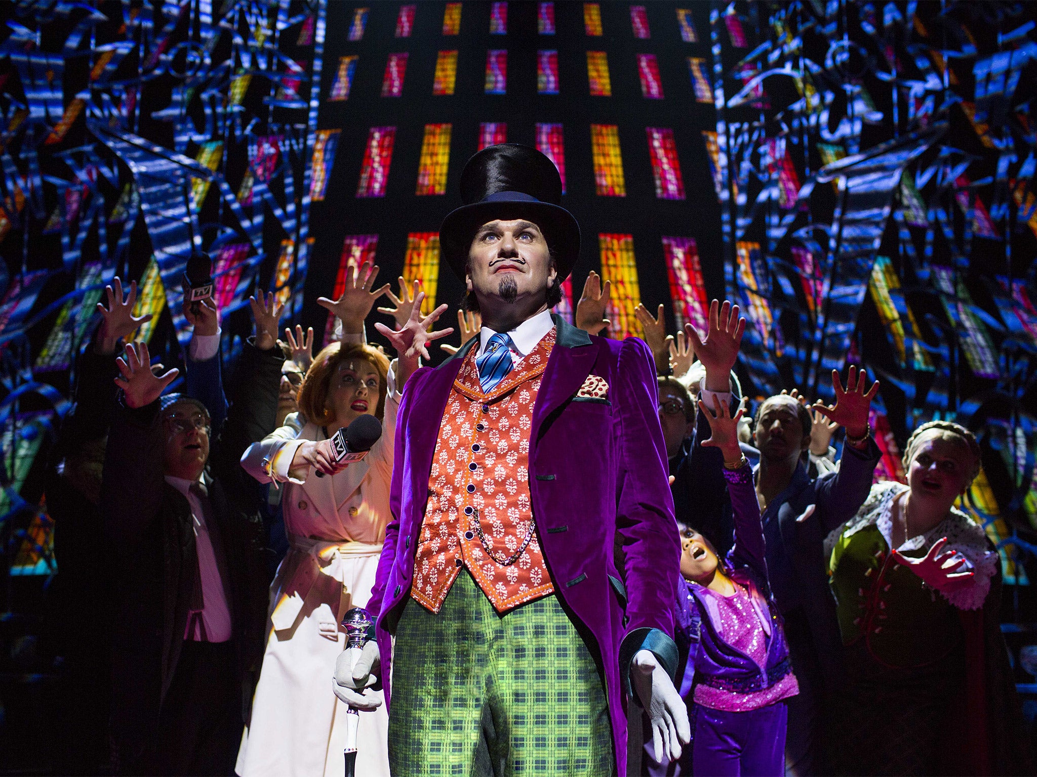 Douglas Hodge as Willy Wonka in a West End musical production of Charlie and the Chocolate Factory