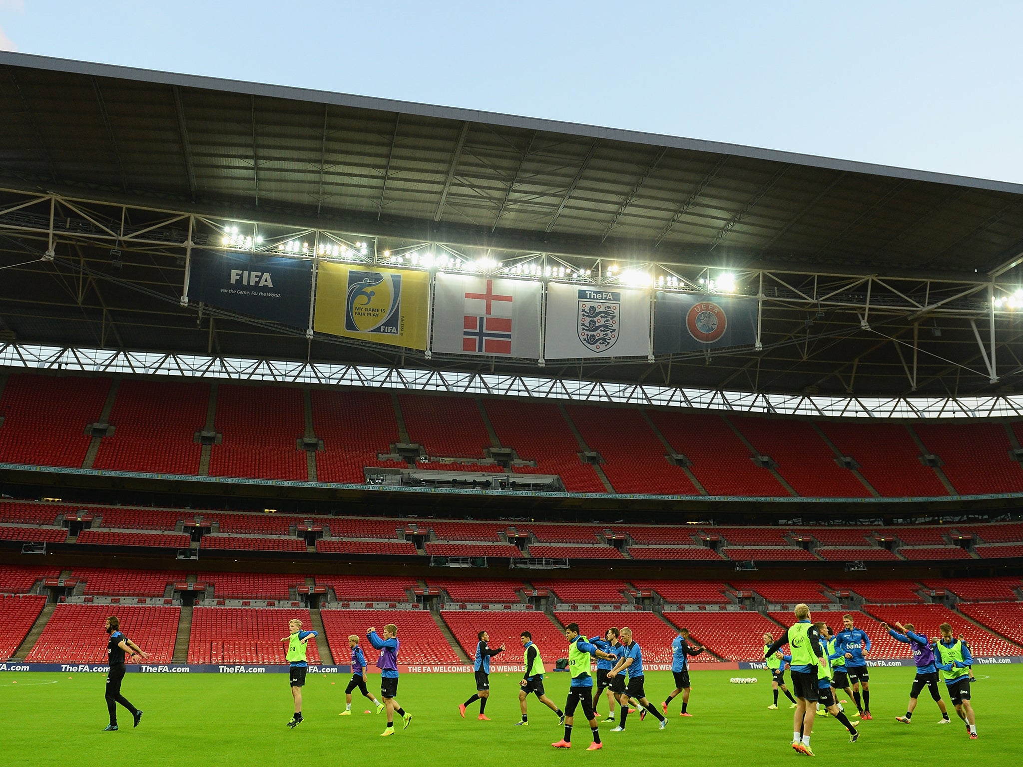 A view of Wembley Stadium prior to England vs Norway