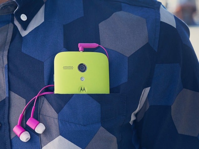 The Moto G succesor comes in a range of colours and can be customized prior to purchase.