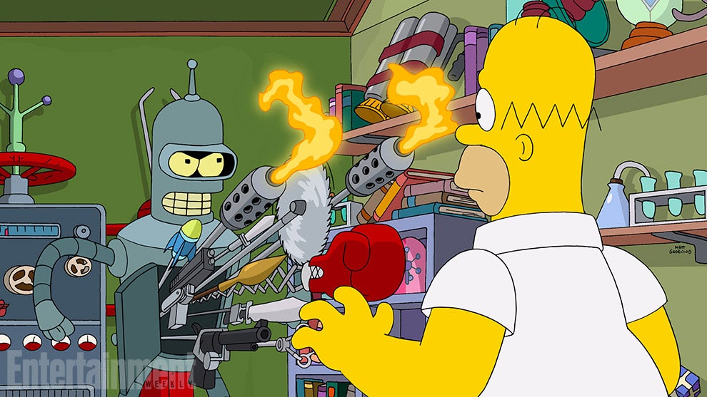 The Simpsons meets Futurama in November (Picture: Fox)