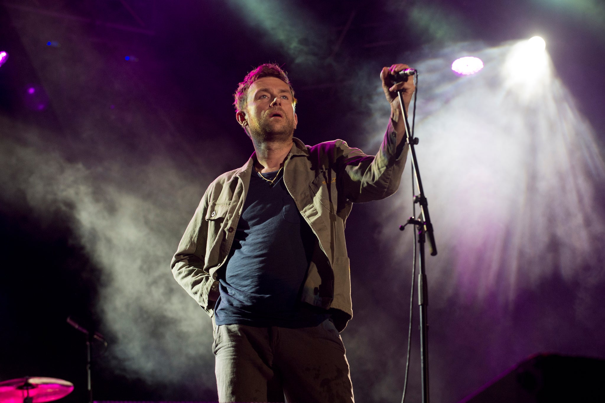 Damon Albarn of British band Blur performs live