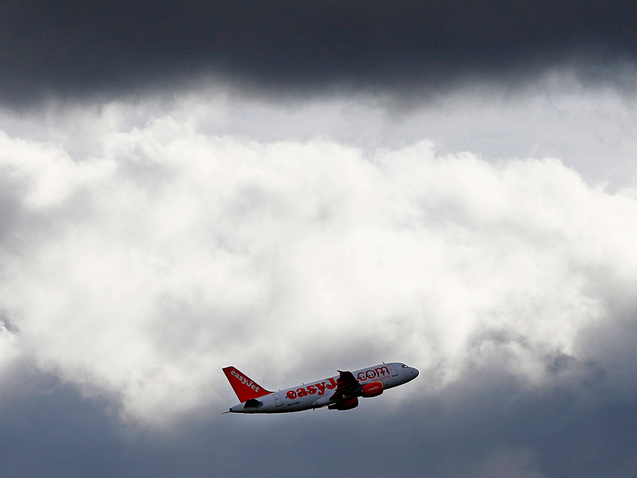 An Easyjet plane pictured mid-air