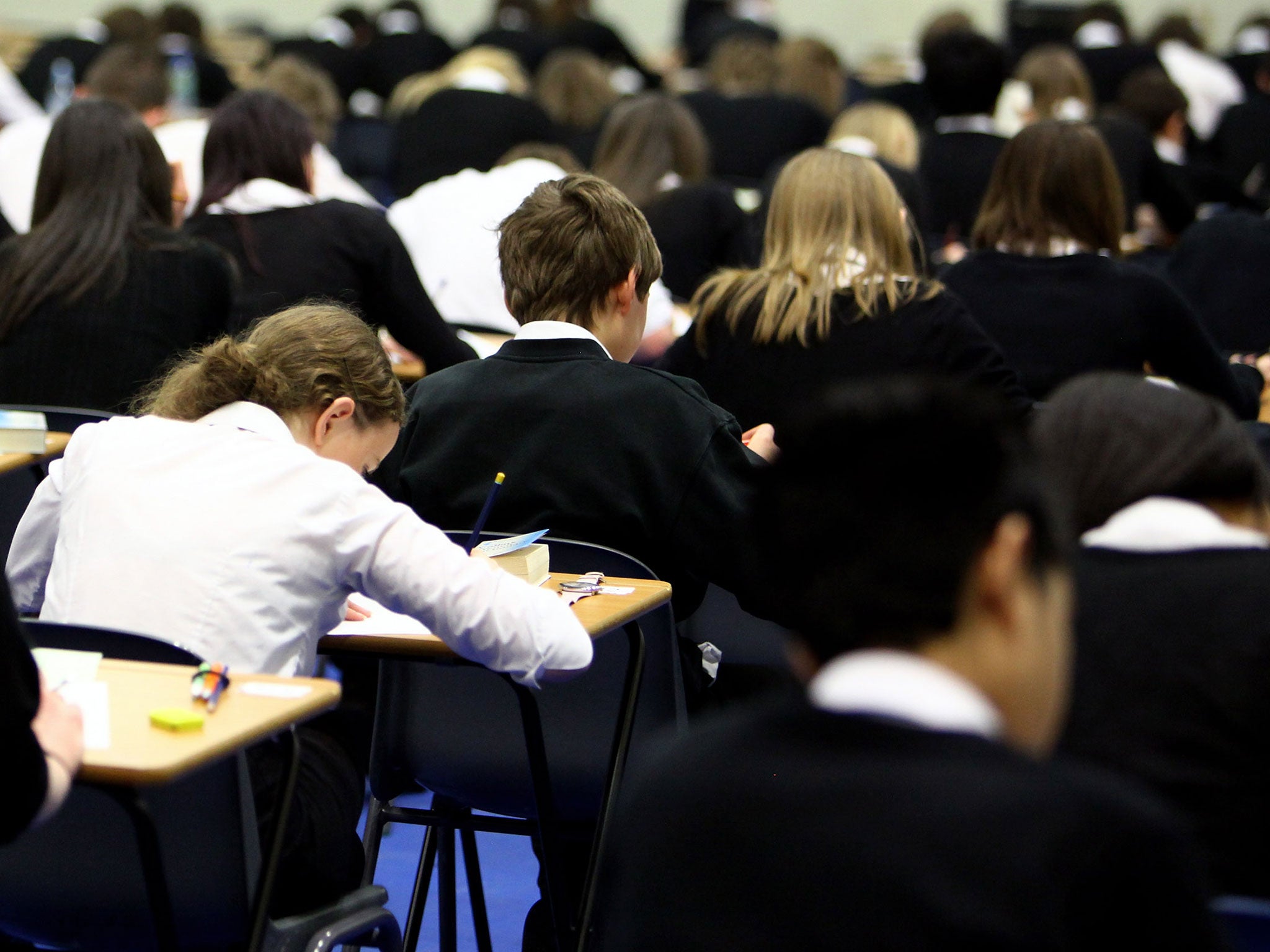 Pupils sit an exam