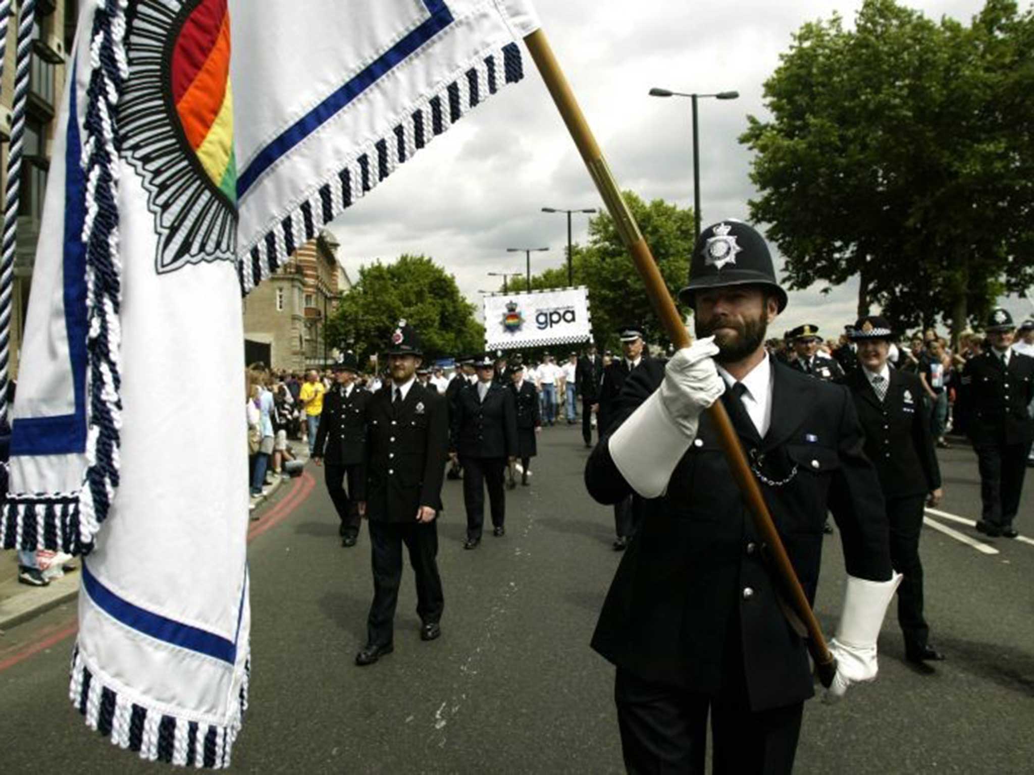 London Pride parade in 2003, the first time officers could march in uniform