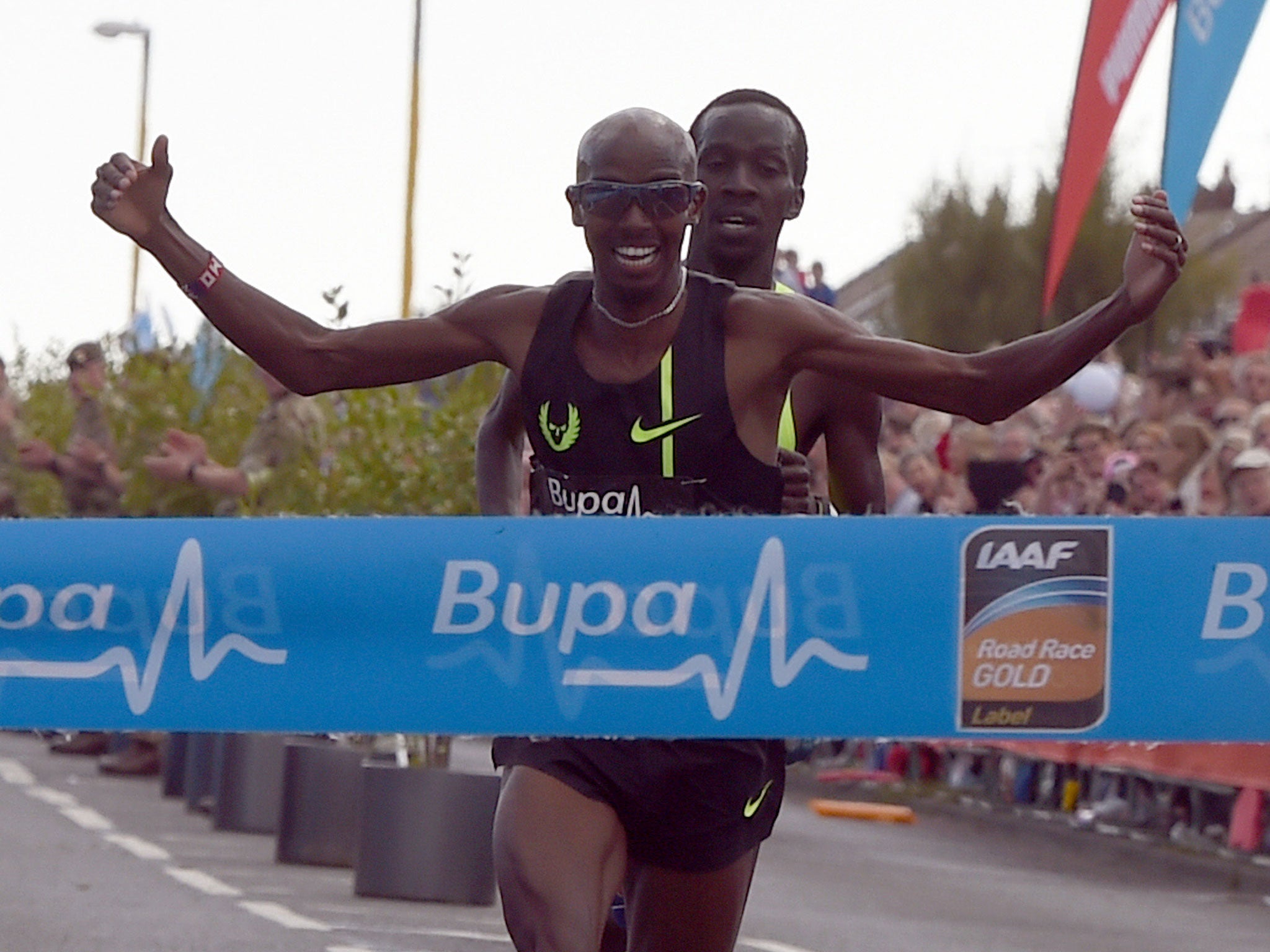 Mo Farah of Britain wins the Great North Run