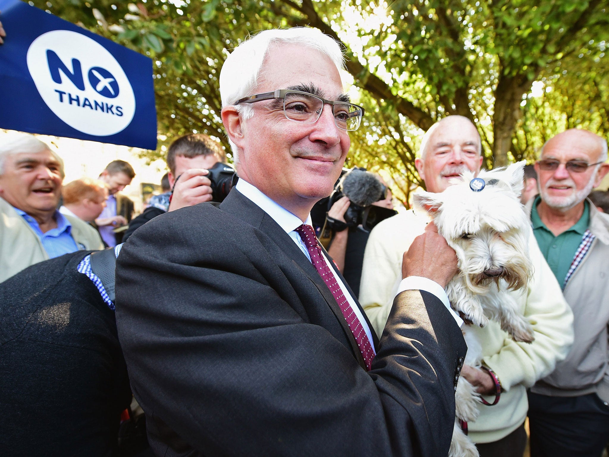 Better Together leader Alistair Darling campaigns in Stockbridge in Edinburgh, Scotland