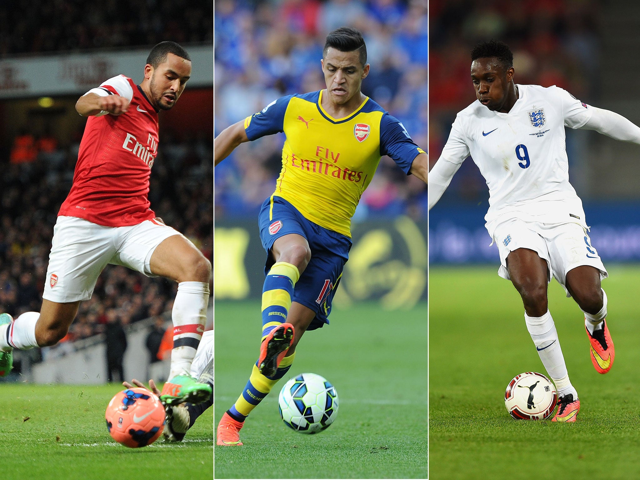 Theo Walcott, Alexis Sanchez and Danny Welbeck