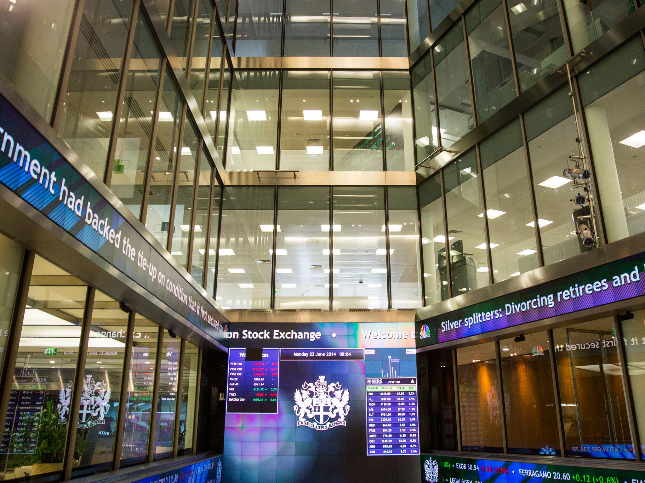 A general view inside the London Stock Exchange.