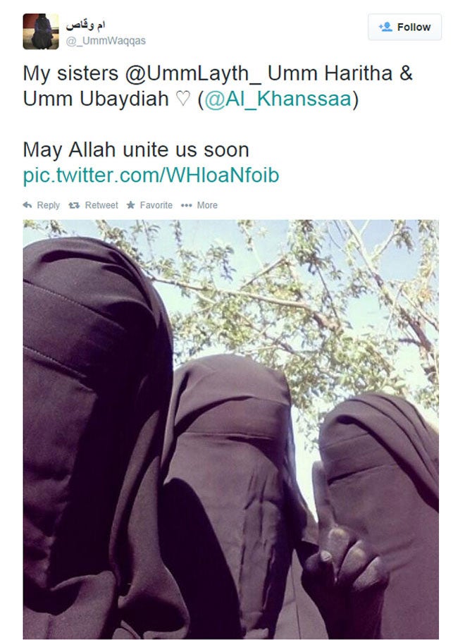 A picture posted of Isis member Aqsa Mahmood, who tweeted as @UmmLayth from a now deleted account