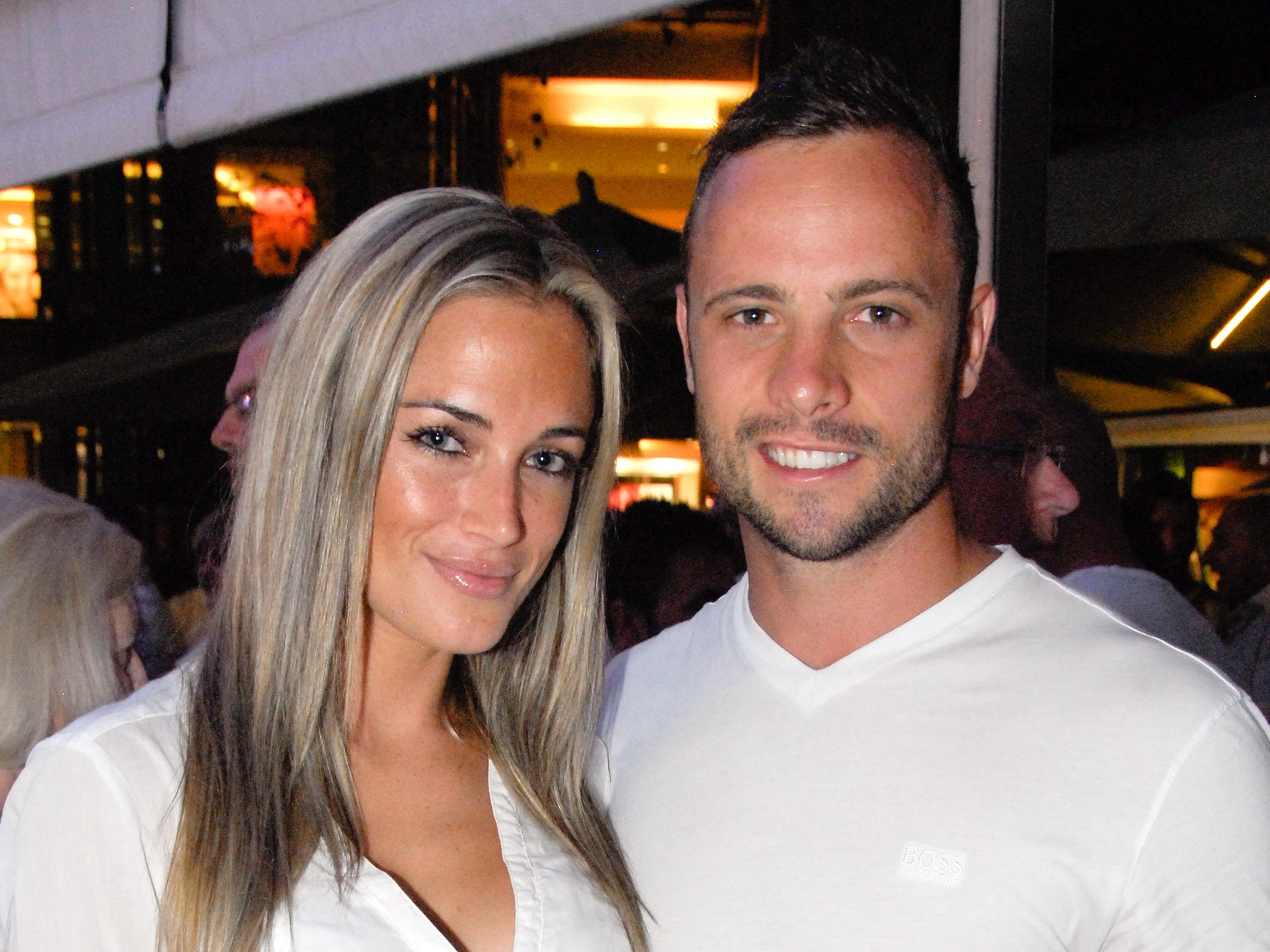 Oscar Pistorius with Reeva Steenkamp in January 2013