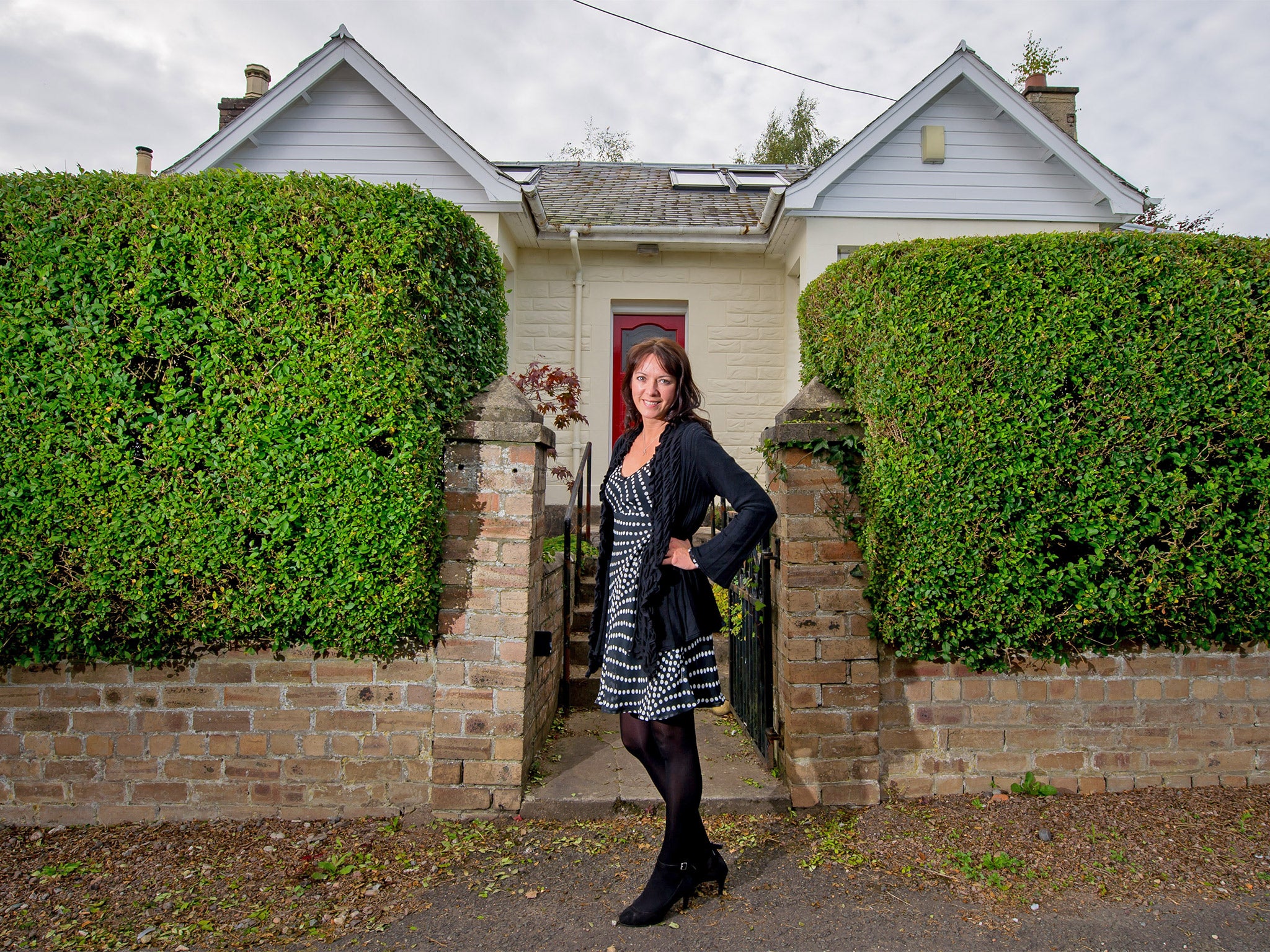 Katie Thomson outside her home Scone, Perthshire