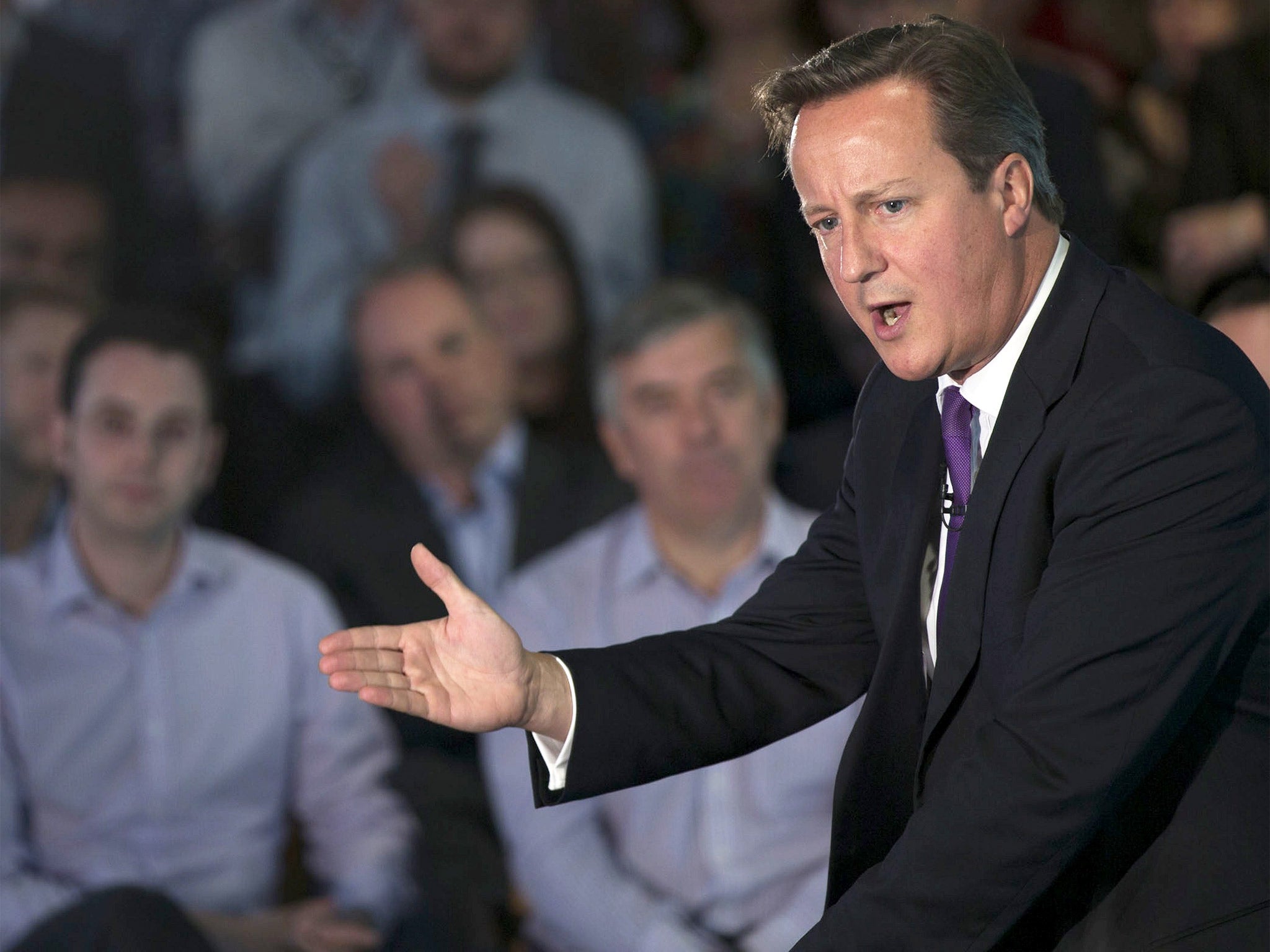 British Prime Minister David Cameron speaks during a visit to Edinburgh before the referendum (Getty)