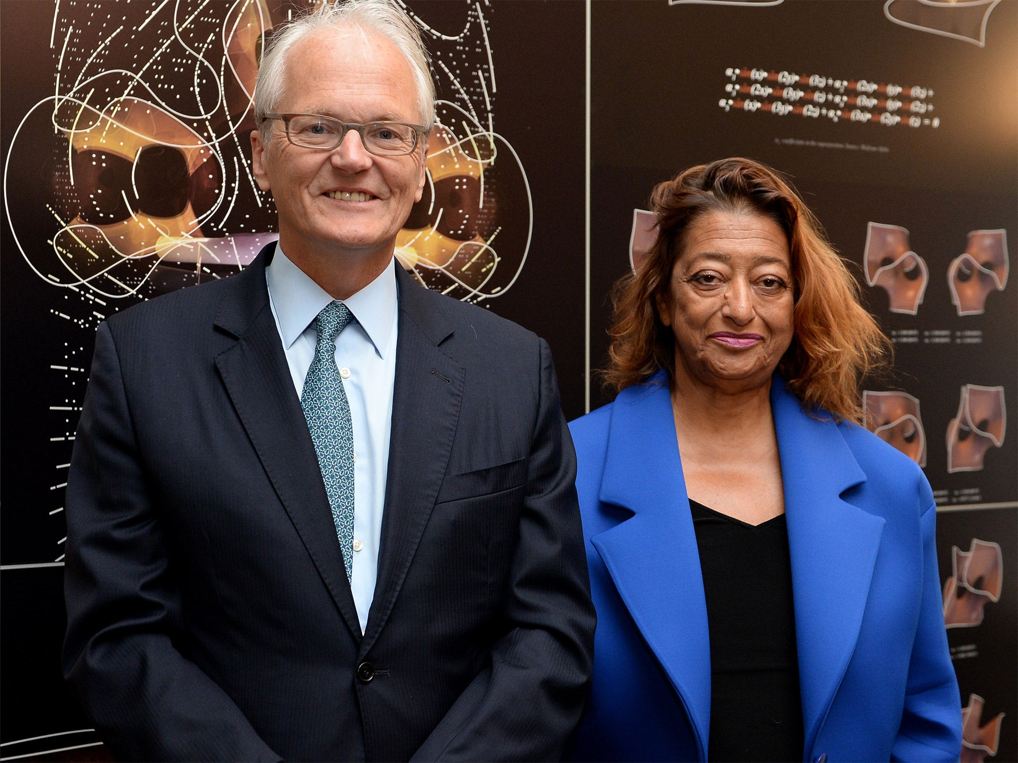 David Harding and architect Dame Zaha Hadid at the Science Museum