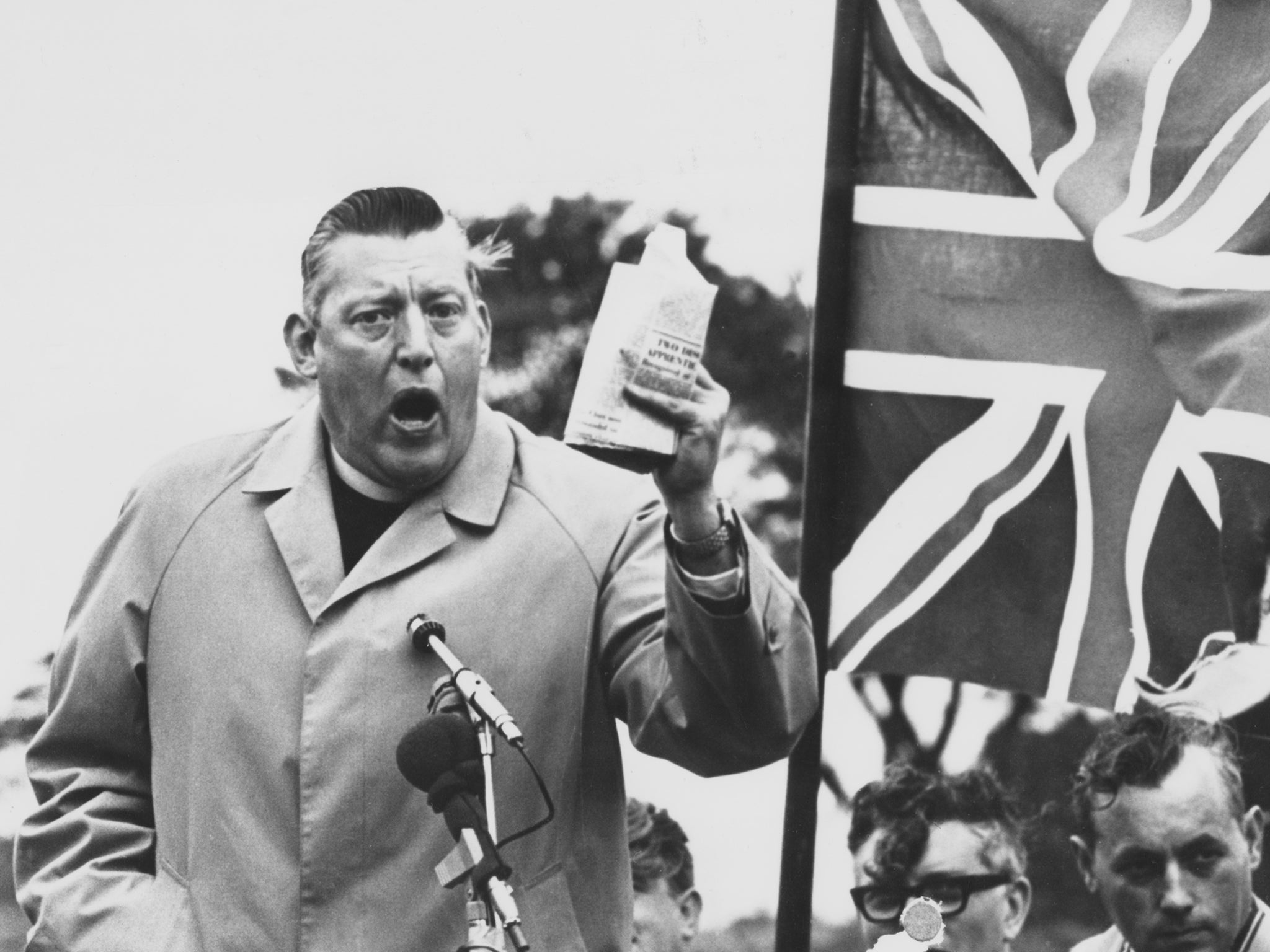 Former First Minister and Leader of the DUP Ian Paisley in 1972 addressing a meeting in Belfast, Northern Ireland