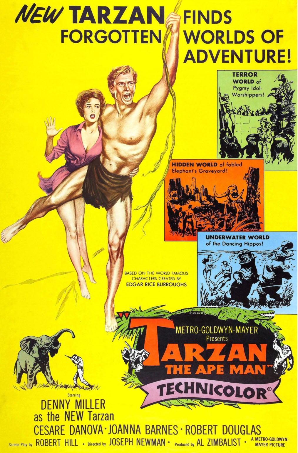 A 1959 poster of Tarzan starring Denny Miller and Joanna Barnes