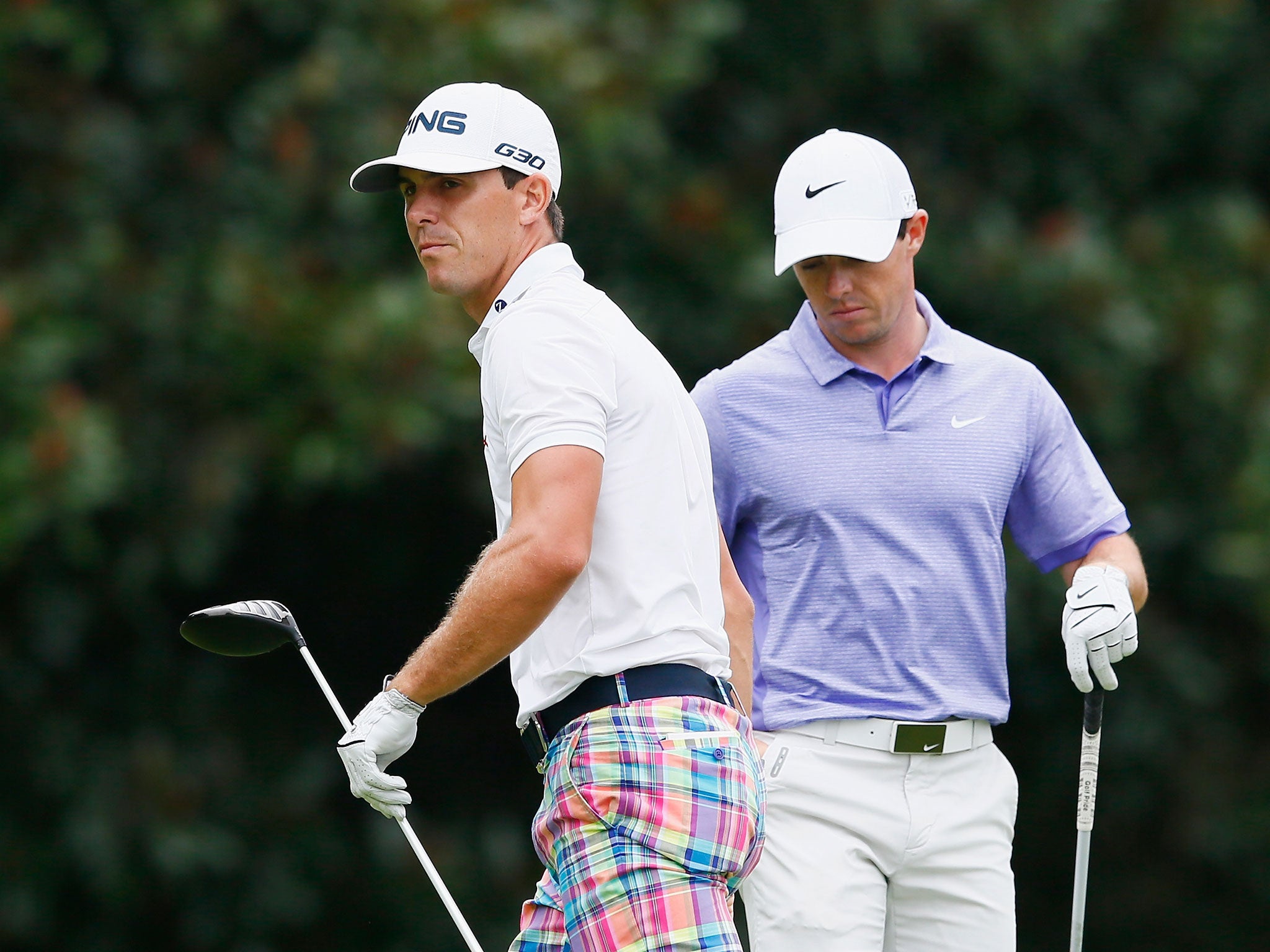 Billy Horschel (left) and McIlroy had differing fortunes during the final round