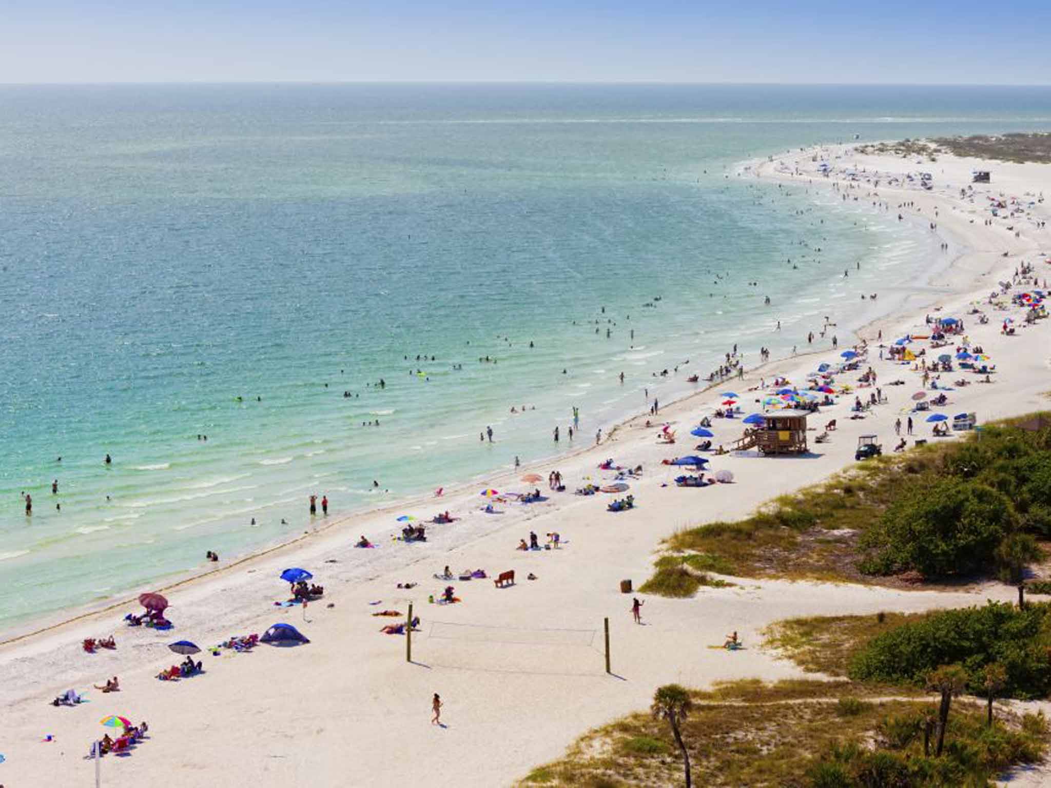 The 'pure white sand' of Siesta beach has plenty of room for sunseekers