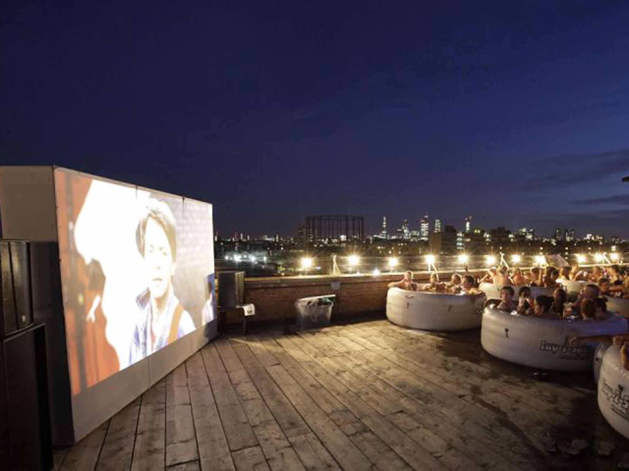 Hit the roof: hot-tub cinema east London