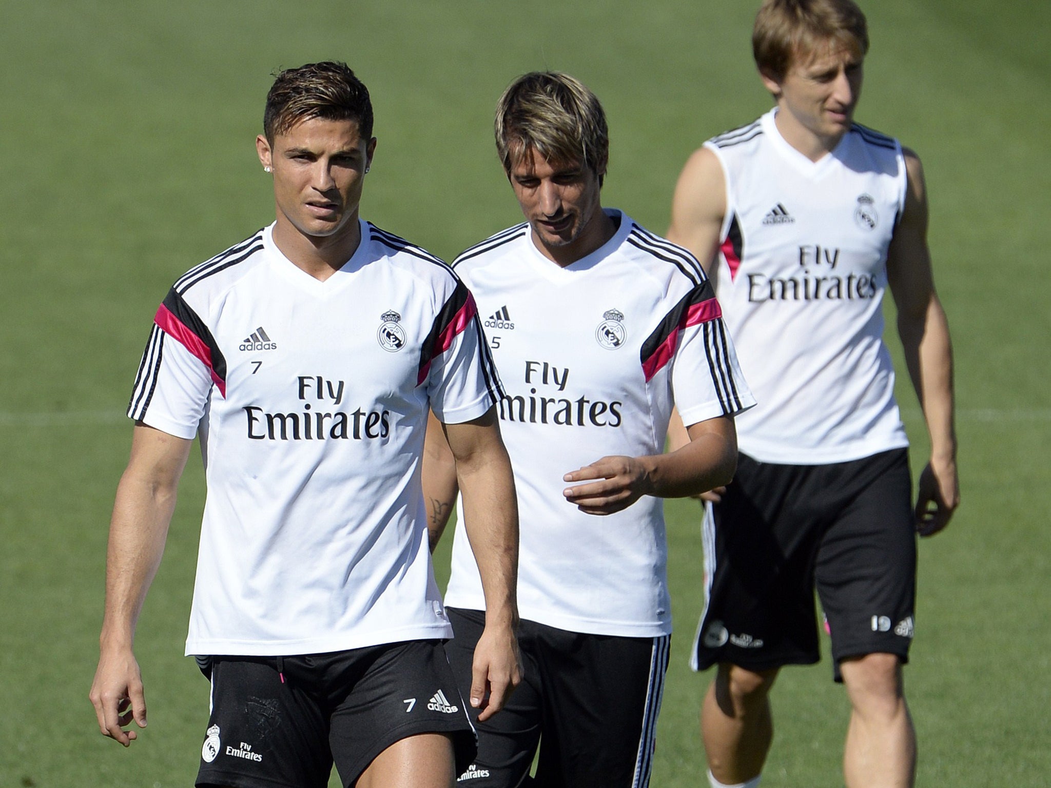 Cristiano Ronaldo training with Real Madrid