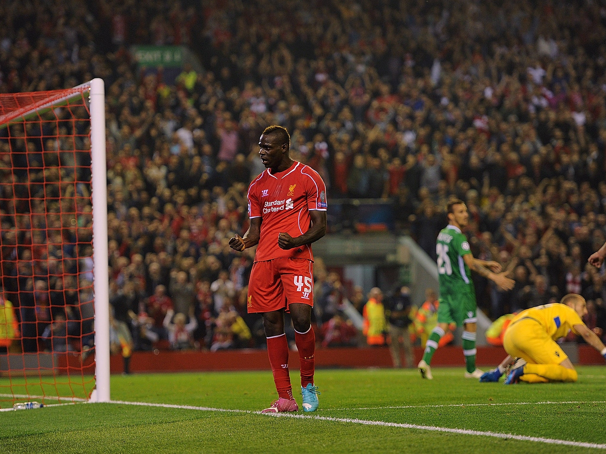 Mario Balotelli scored his only goal for Liverpool in their last Champions League outing