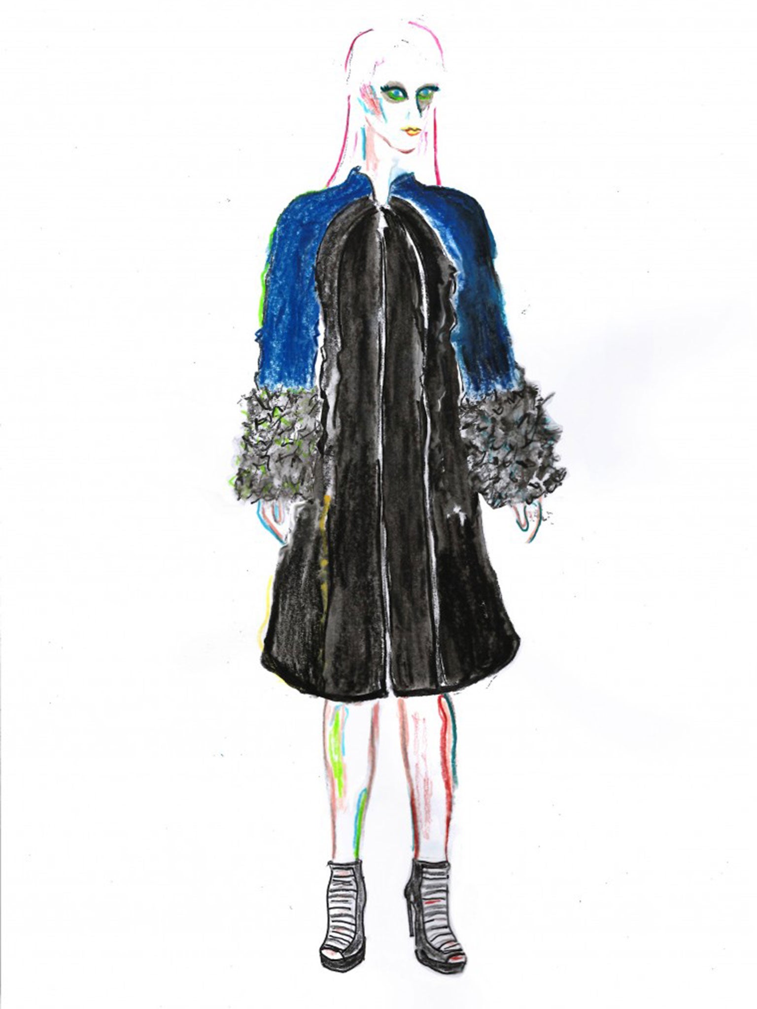 Sketch for Liz Black's capsule collection for River Island