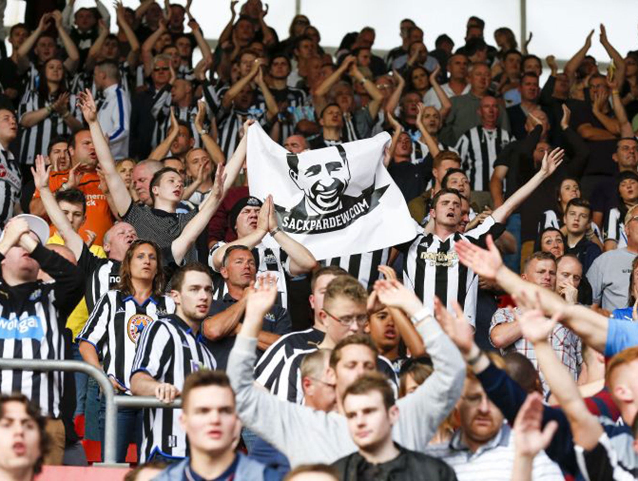 A SackPardew.com sign visible at St Mary's on Saturday