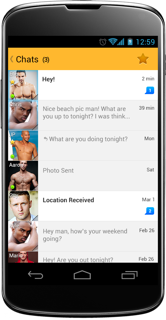 A screenshot of the Grindr app