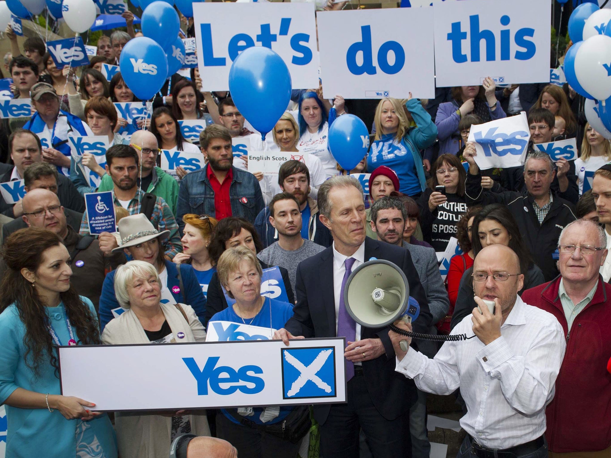 Blair Jenkins, the chief executive of Yes Scotland campaigns for people to vote for an independent Scotland