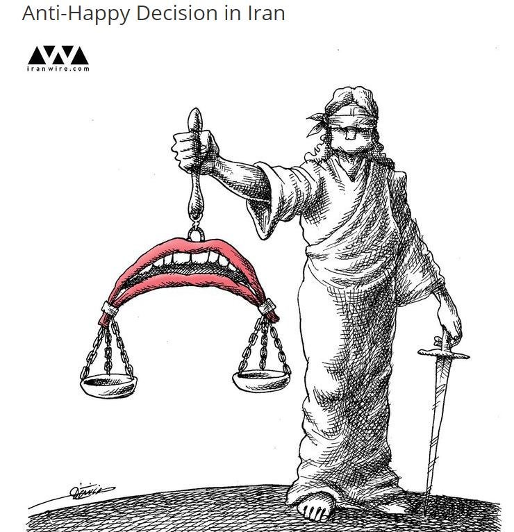 Cartoon on IranWire following the passing of the sentences