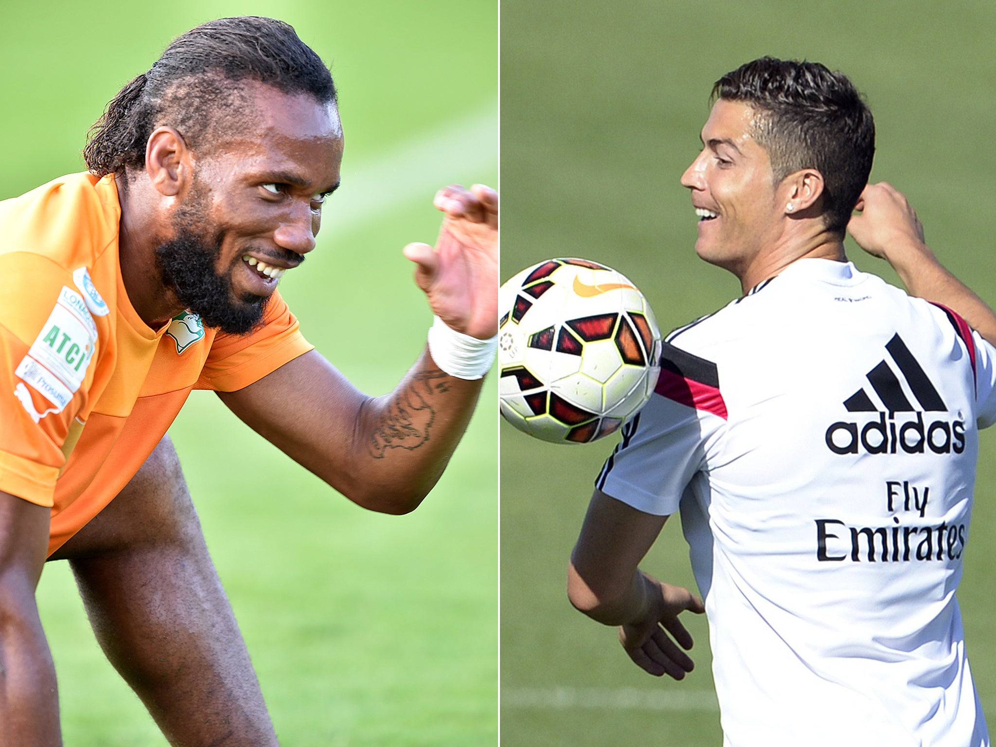 Didier Drogba and Cristiano Ronaldo