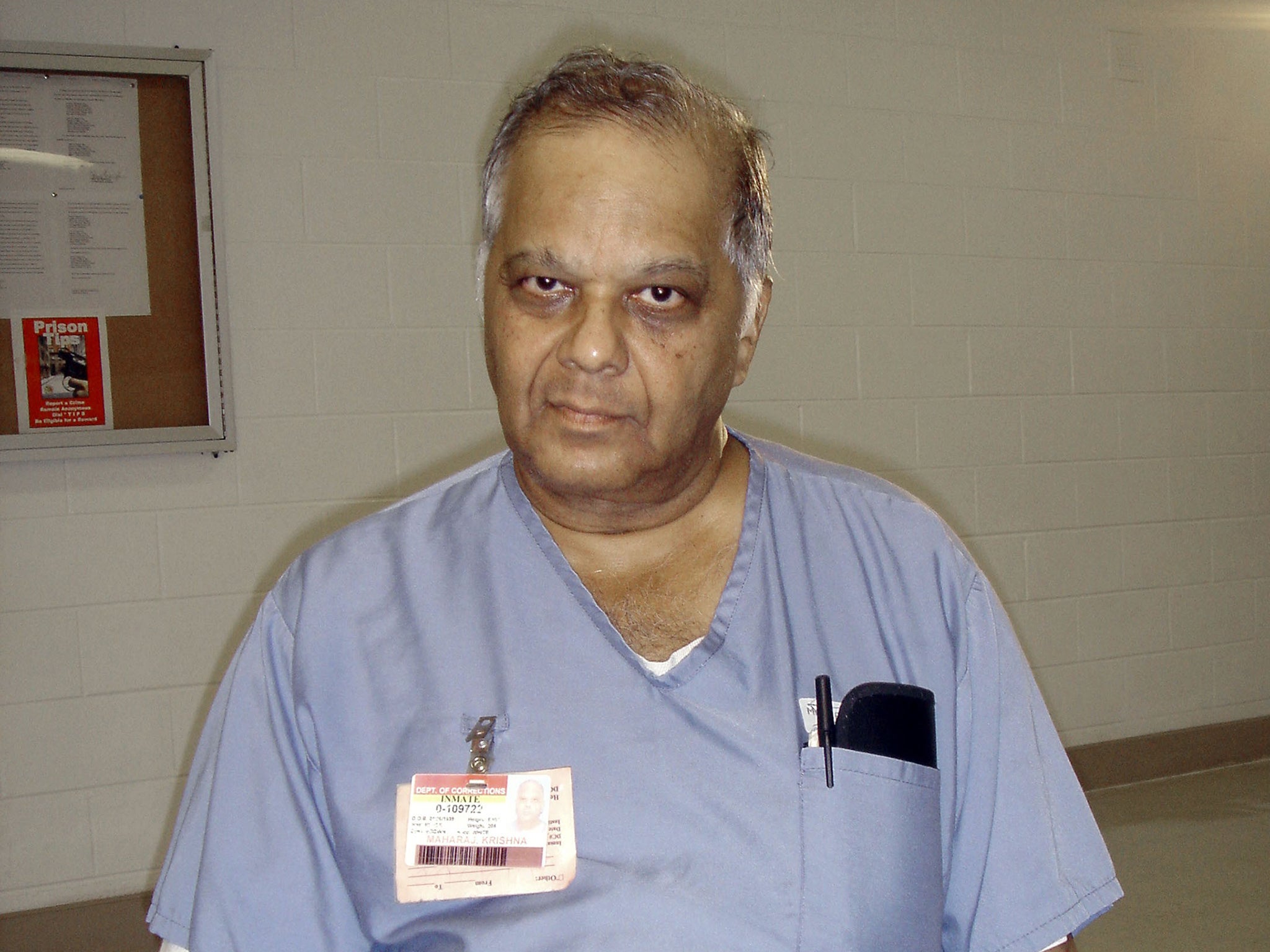 Former British millionaire Krishna Maharaj sits in prison in 2007