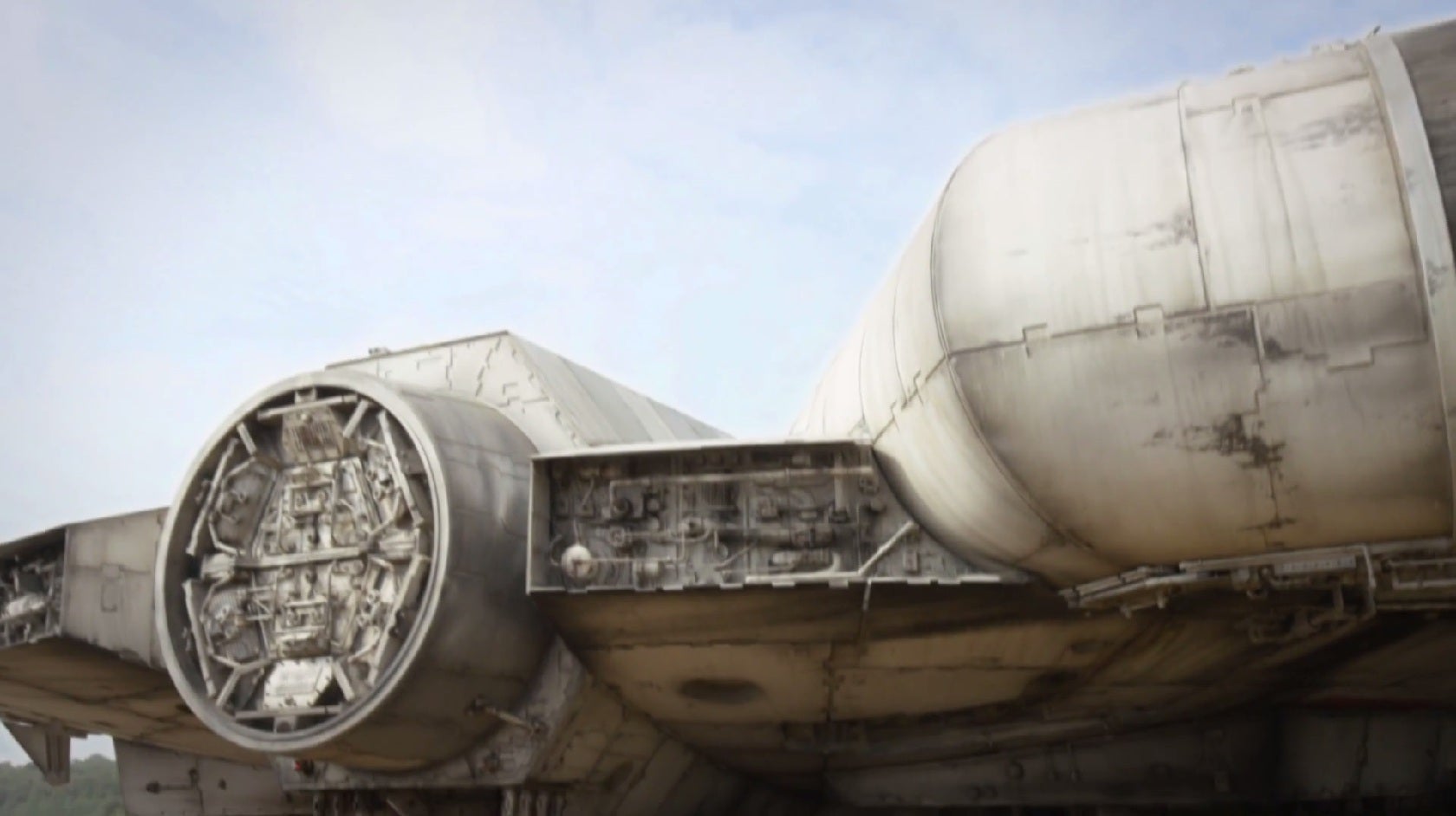 The Millennium Falcon, seen from behind