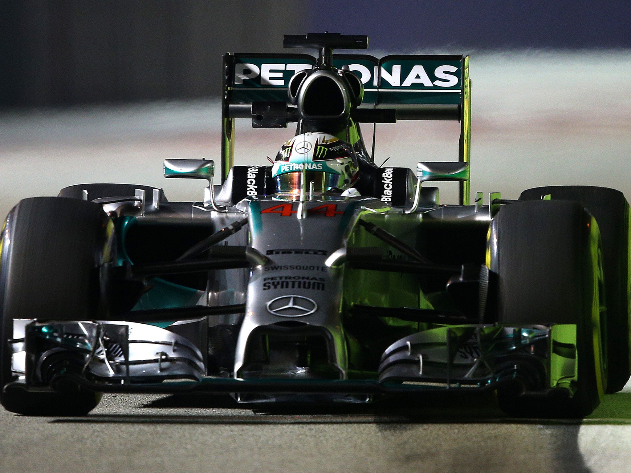 Lewis Hamilton tackles the Singapore track on Friday