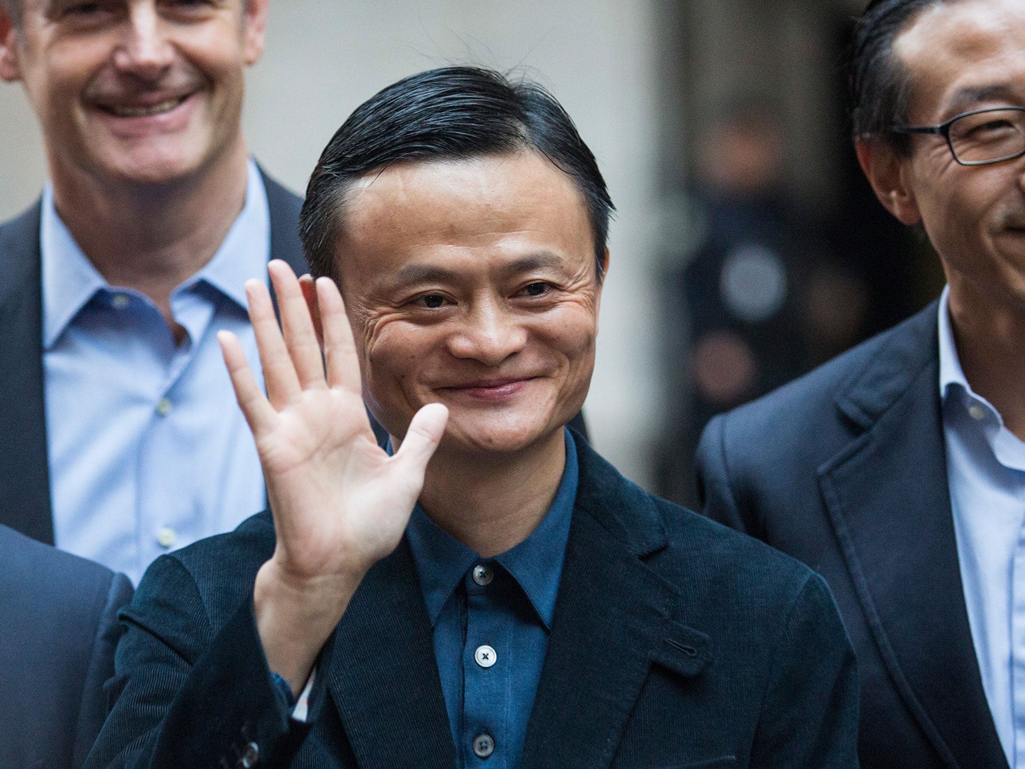 Alibaba's Jack Ma arrives at the NYSE ahead of Friday's IPO