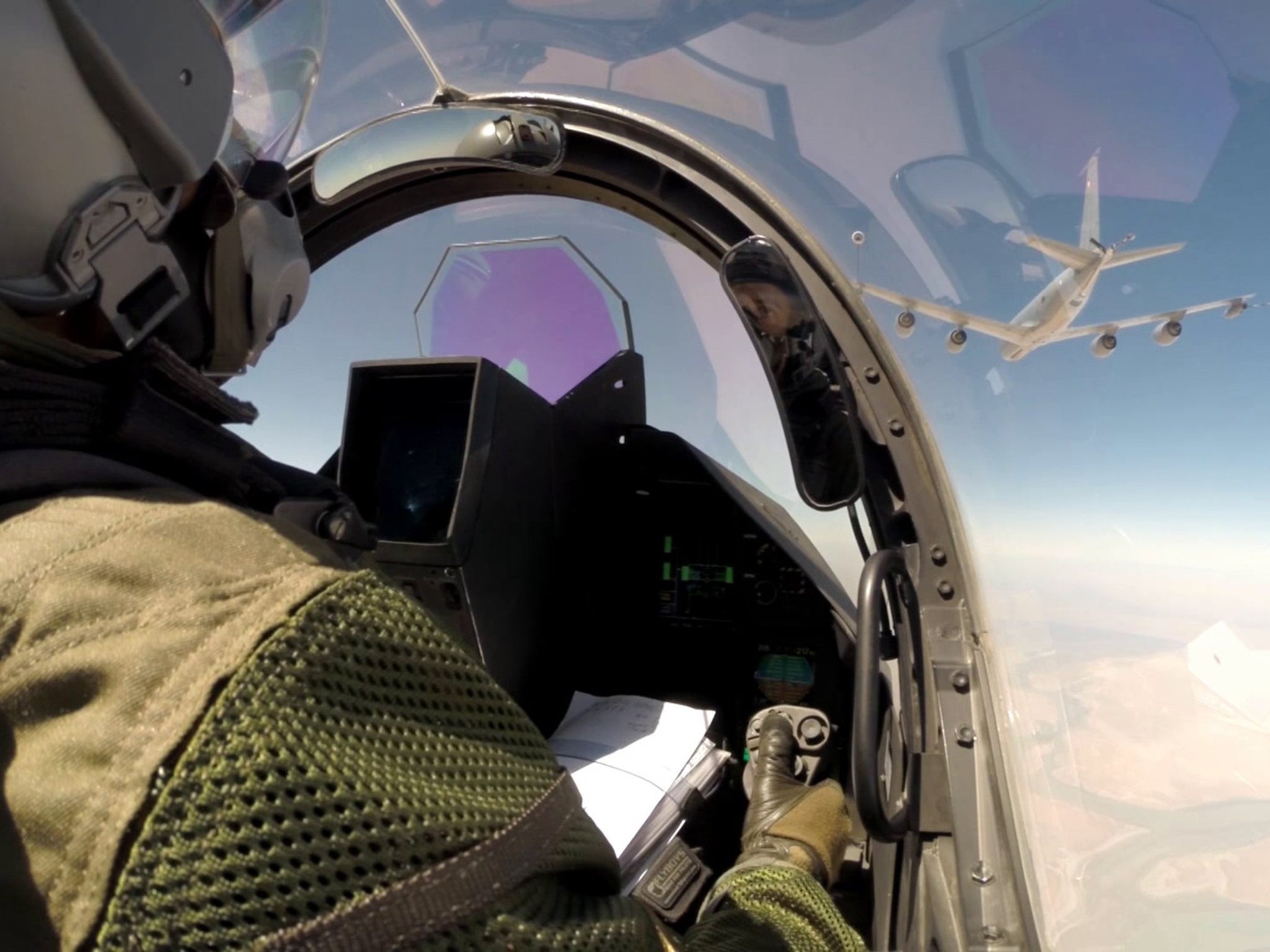 A French Rafale jet fighter over Iraq yesterday