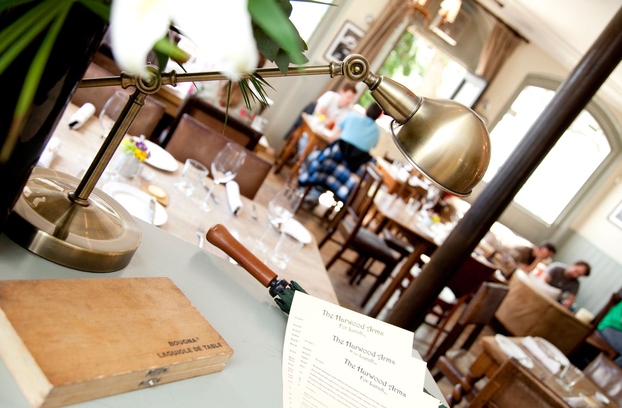 The Harwood Arms looks like a pub both inside and out, complete with bare wooden tables and chalked-up specials