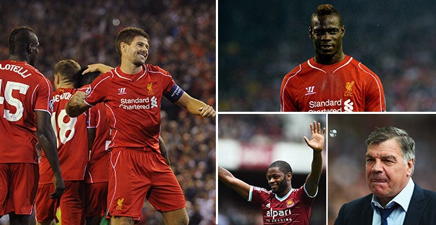 Steven Gerrard, Mario Balotelli, Alex Song and Sam Allardyce