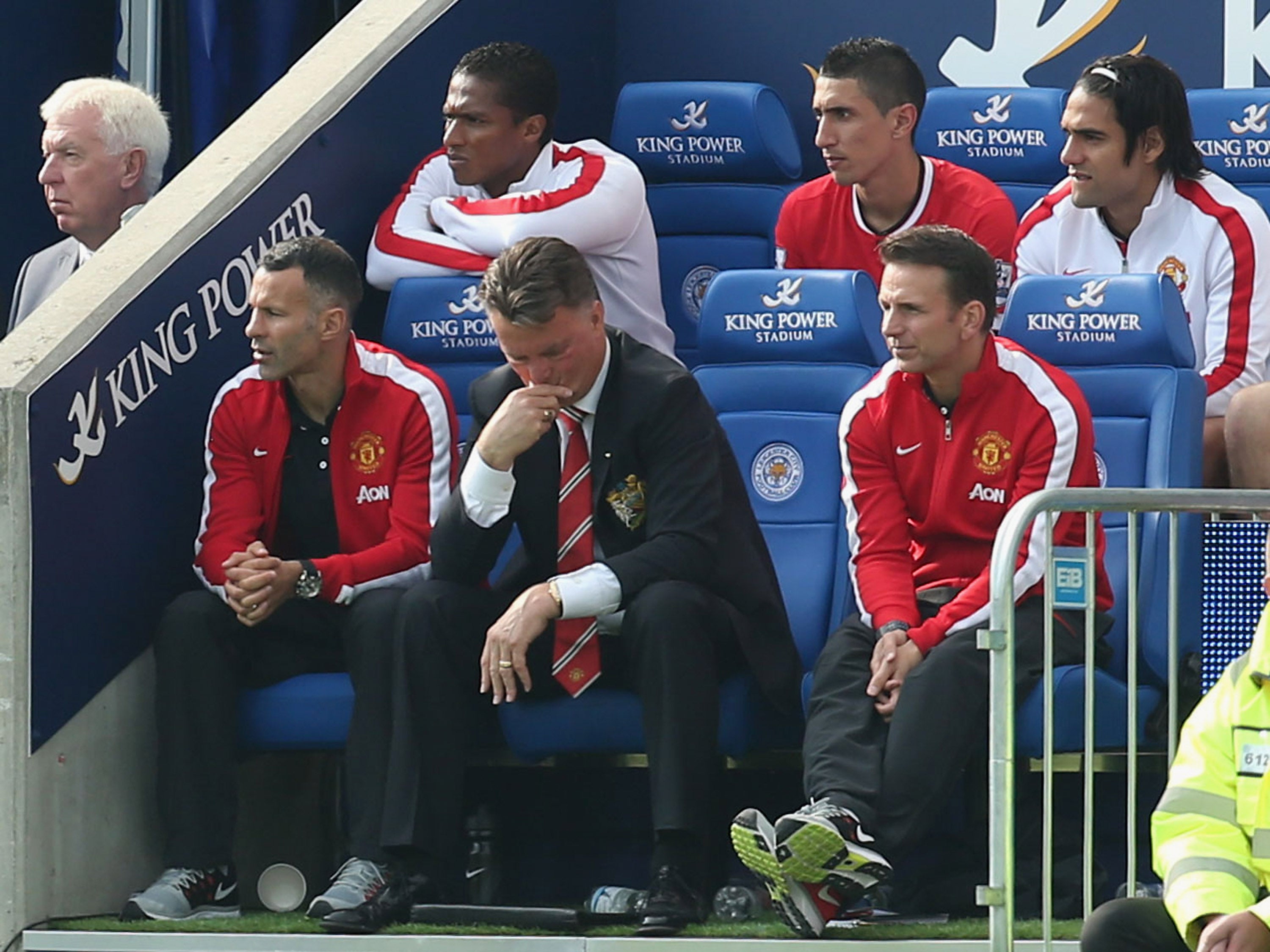 Louis van Gaal can barely watch as the game gets away from Manchester United