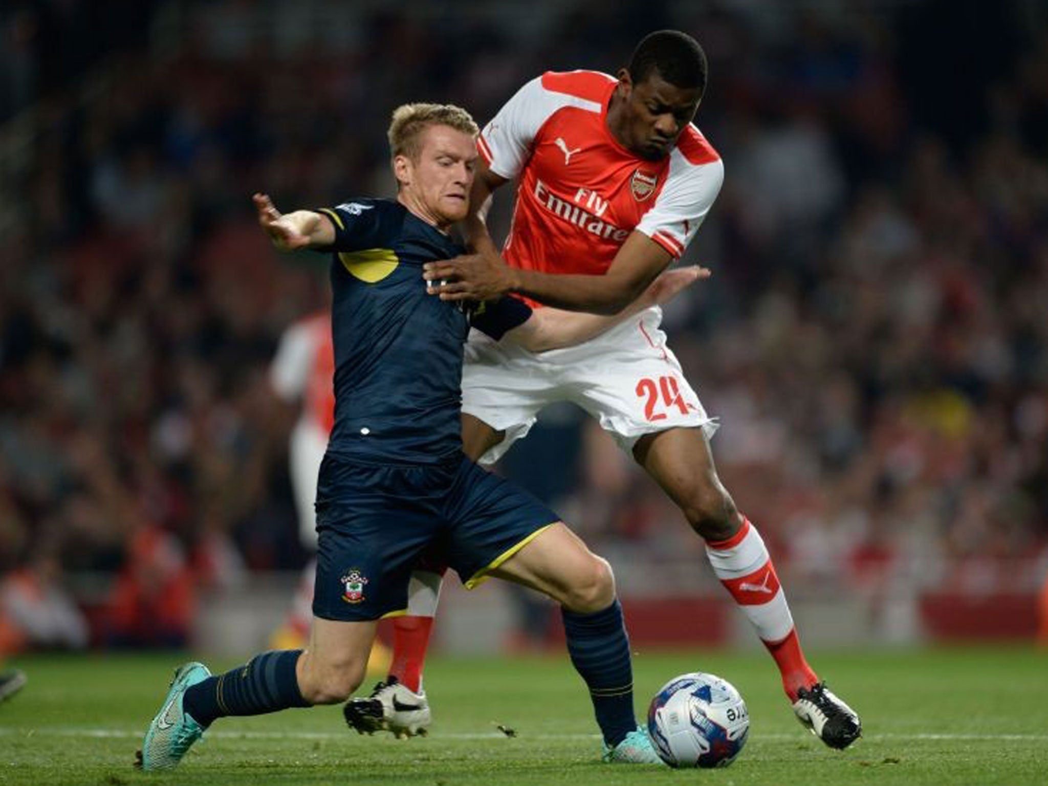 Arsenal's Abou Diaby and Southampton's Steven Davis GETTY