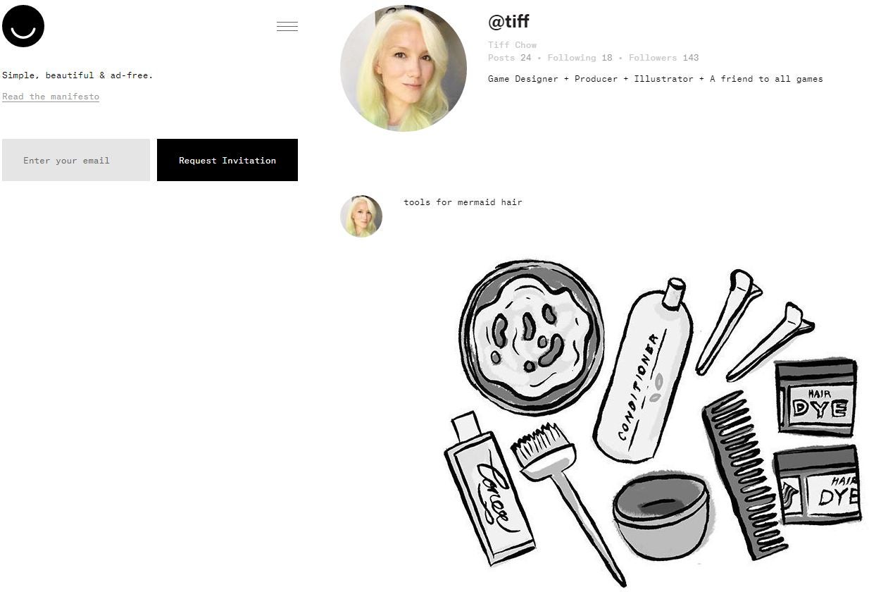 One of Ello's public profiles